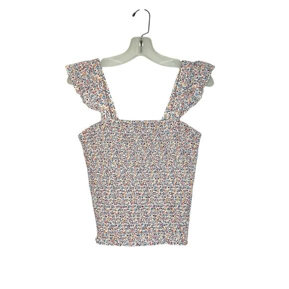 Old Navy Tops - Old Navy Fully Smocked Tank Top Women’s Sz M Ditsy Floral Ruffle Coquette Fairy